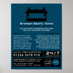 Poster Tanque séptico, Empresa séptica, Engenheiro séptic