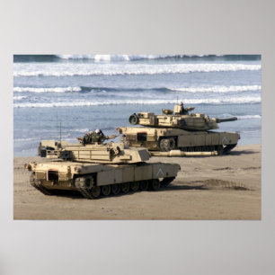 Poster Tanques de guerra de M1A1 Abrams
