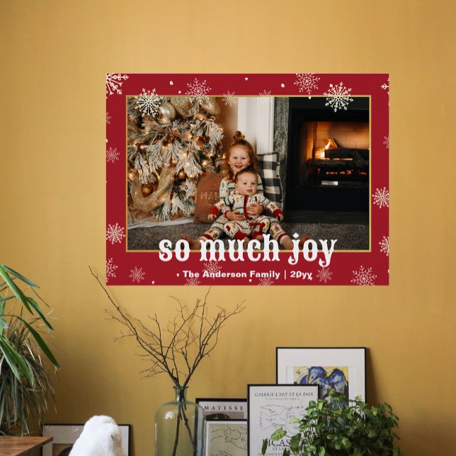 Póster Tanta Alegria Feliz Foto Da Família De Natal (So Much Joy Funny Christmas Family Photo Poster)