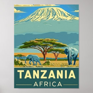 Poster Tanzânia Africa Vintage Familiar Viagem