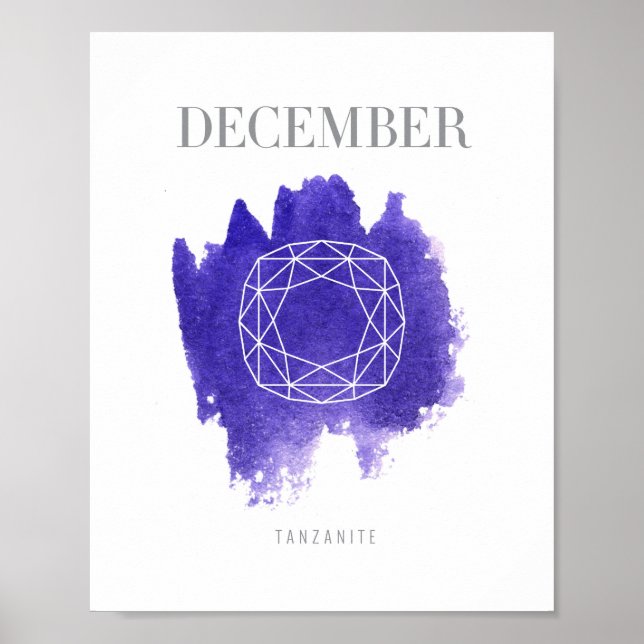 Póster Tanzanite Birthstone dezembro (Frente)