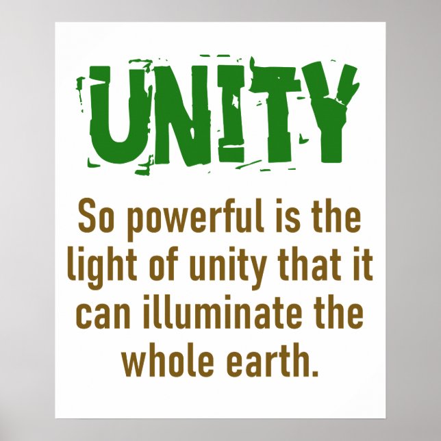 Poster Tão Poderosa É A Luz Da Unidade - Citação Da Unida (Frente)