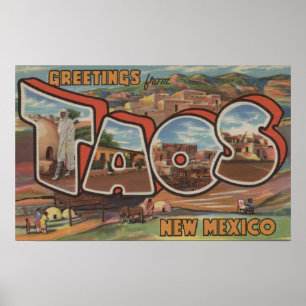 Póster Taos, letra nova ScenesTaos de MexicoLarge,