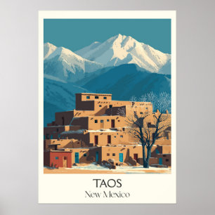 Poster Taos Novo México Aldeia Pueblo