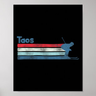 Poster Taos Novo México Esqui Retro