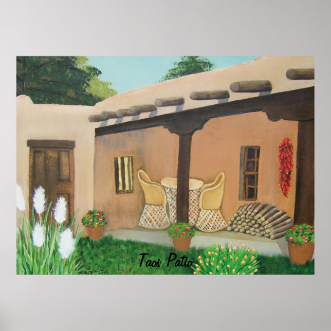 Poster Taos Patio ~ Paisagem (Frente)