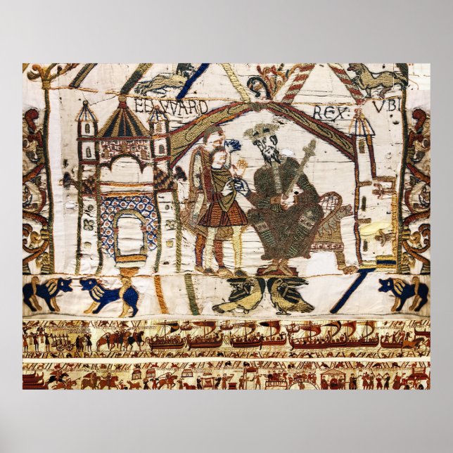 Poster TAPEÇARIA DE BAYEUX Rei Eduardo, o Confessor e Har (Frente)