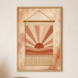 Poster Tapeçaria do Sol na Parede Cartaz de Arte Boho em