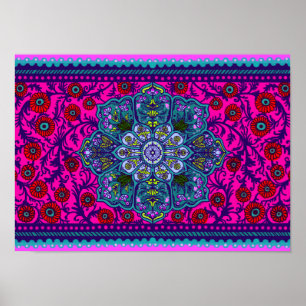 Póster Tapeçaria floral