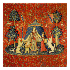 Póster Tapeçaria Medieval Lady e O Unicórnio: Arte France
