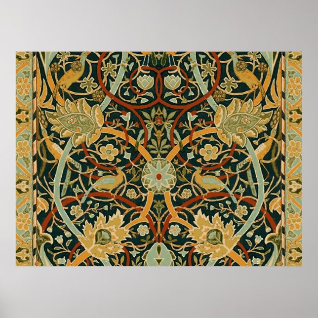Póster Tapeçaria Oriental Persa Arte de William Morris (Frente)