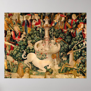 Póster Tapeçarias do Unicórnio Encontram Lenda Mito Arte