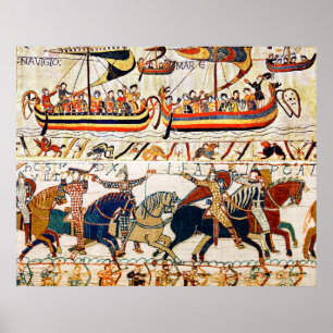 POSTER TAPESIA BAYEUX,KNIGHTS NORMANOS,ARQUERS,VIKING SHI