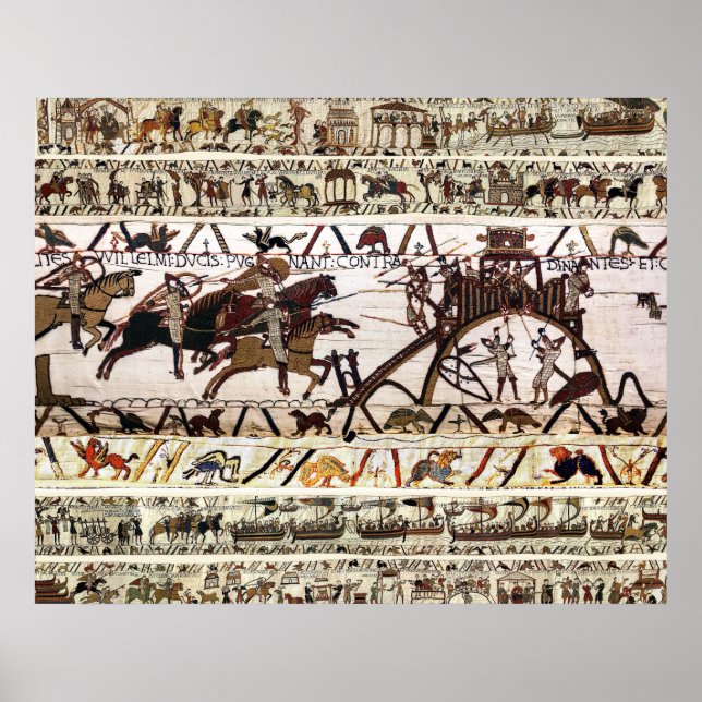 POSTER TAPESTRY DE BAYEUX CERCO DE DINAN, ATAQUE AO CASTE (Frente)