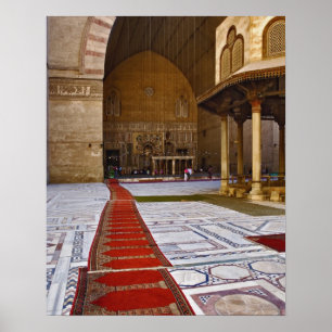 Póster Tapetes de oração levando à mesquita islâmica, Cai