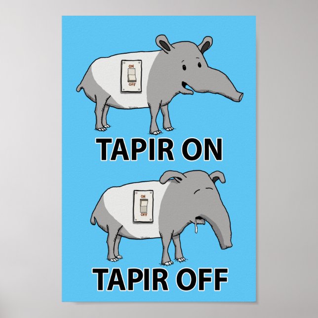 Poster Tapir giro e engraçado no topo (Frente)