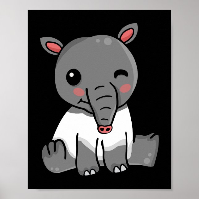 Poster Tapir Lover Kids Cute Tapirus Mulheres Cute Tapir (Frente)