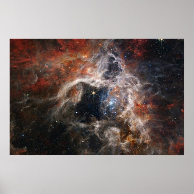 Poster Tarantula Nebula James Webb telescópio estrelas na (Frente)