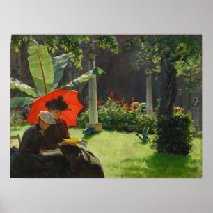 Poster Tarde no Cluny Garden por Charles Curran