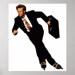 Poster Tarde para o patinador Meme do Rollerblade do