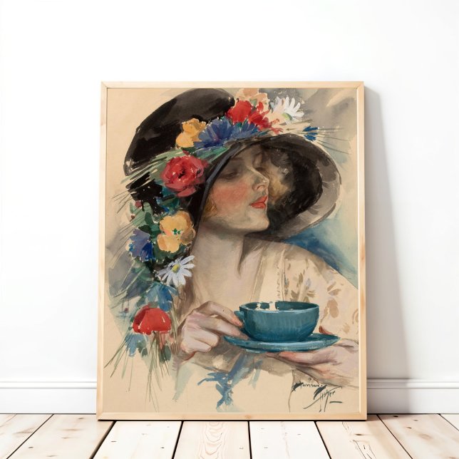 Poster Tarde Tea, Harrison Fisher (Criador carregado)