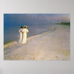 Póster Tarde verão de Kroyer do "na praia de Skagen "