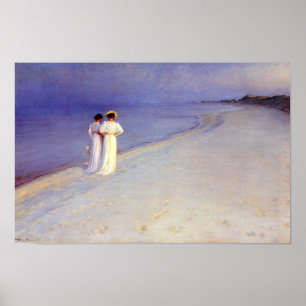 Póster Tarde verão de Kroyer do "na praia de Skagen "