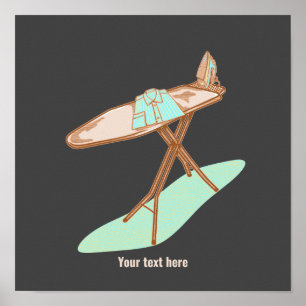 Poster Tarefas domésticas de conselho de ferro e passar a