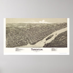 Poster Tarentum, mapa panorâmico do PA - 1901