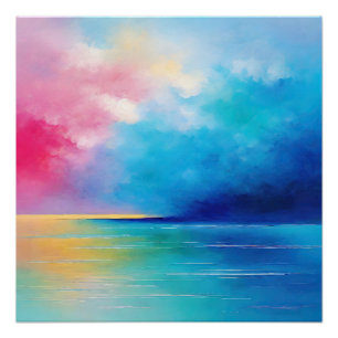 Póster "Tarfarran" Paisagem Rosa e Azul