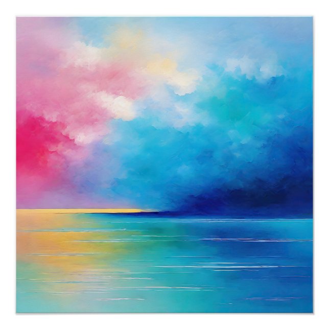 Póster "Tarfarran" Paisagem Rosa e Azul (Frente)