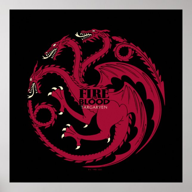 Poster Targaryen Sigil - Fogo e Sangue (Frente)