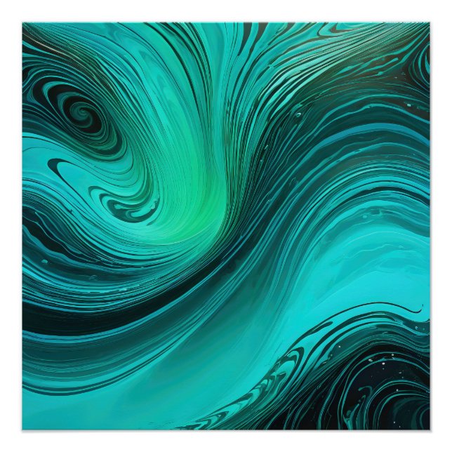 Póster "Tarifa" Blue Swirls Ondas (Frente)
