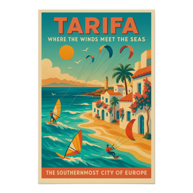 Póster Tarifa, Espanha: A Extremidade Sul da Europa (Frente)