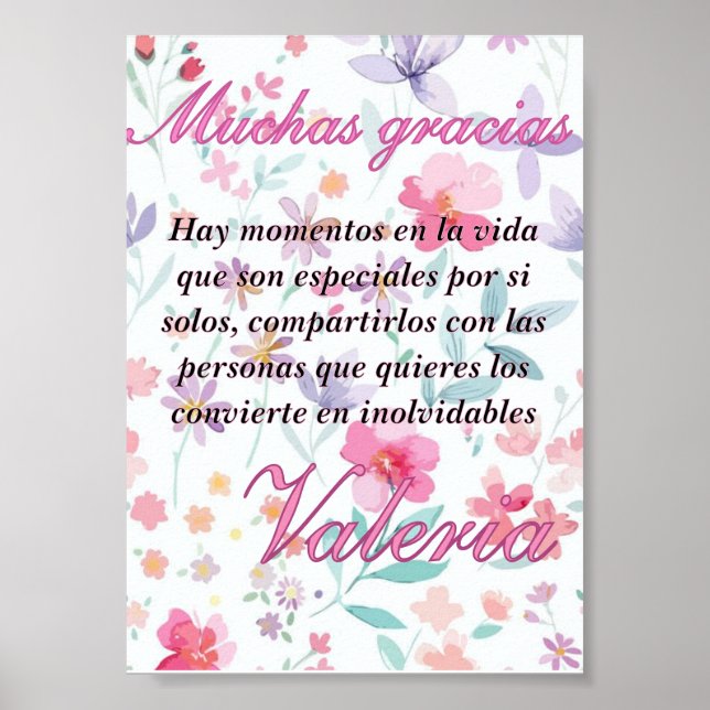 Poster Tarjeta de agradecimiento (Frente)