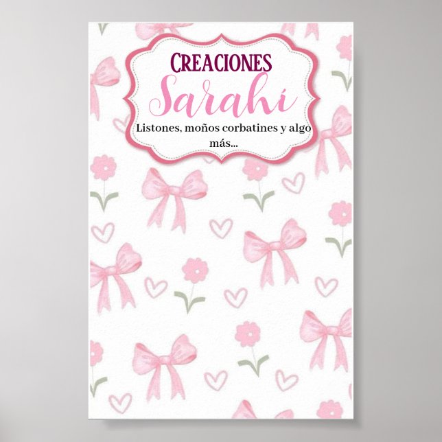Poster Tarjeta para moños (Frente)