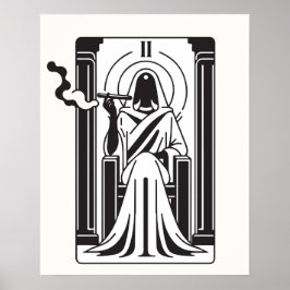 Poster Tarot Alta Sacerdotisa Fumo de Maconha Ocultismo