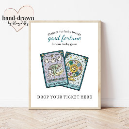 Poster Tarot Baby Shower Diaper Raffle Table Sign