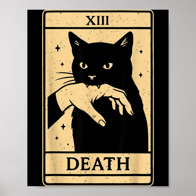 Poster Tarot Card Black Cat Occult Witchy Black Cat Tarot (Frente)