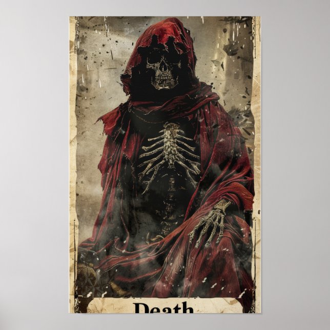 Poster Tarot Card of Death Art Work - Texto no Posto Infe (Frente)