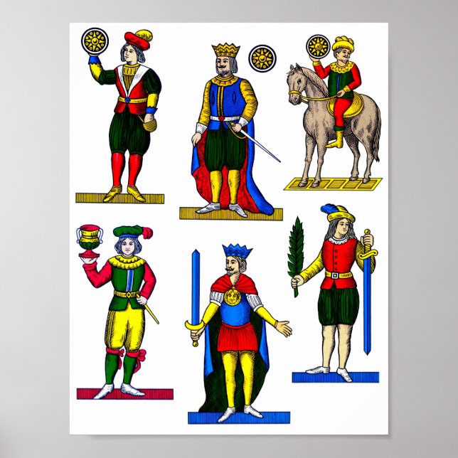 Poster tarot card reis men Fantasy Medieval Art (Frente)