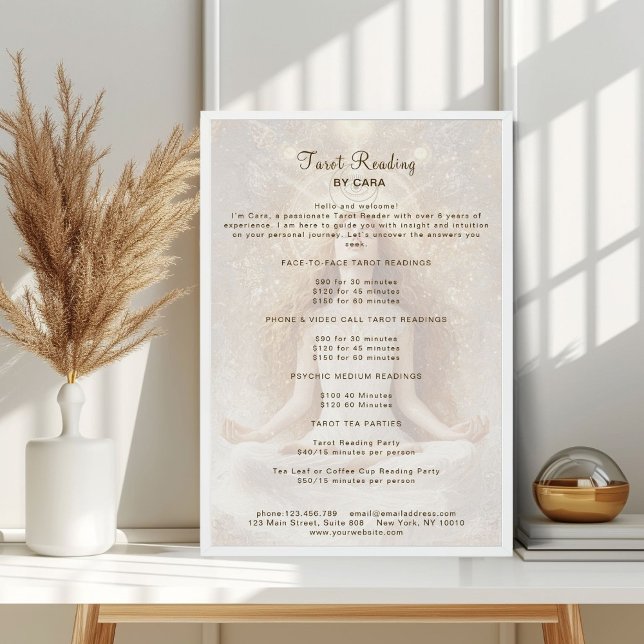 Poster Tarot Mystic Woman Eye Moon Dourada Price List (Tarot Mystic Woman Eye Moon Gold Price List Poster)