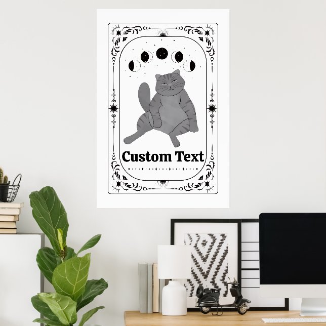 Poster Tarot Zodiac Celestial Lua Personalizável para Ama (Escritório em casa)