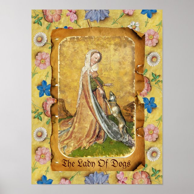 Poster Tarots Anticos/Cartões de Tribunal Alemão/Senhora  (Frente)