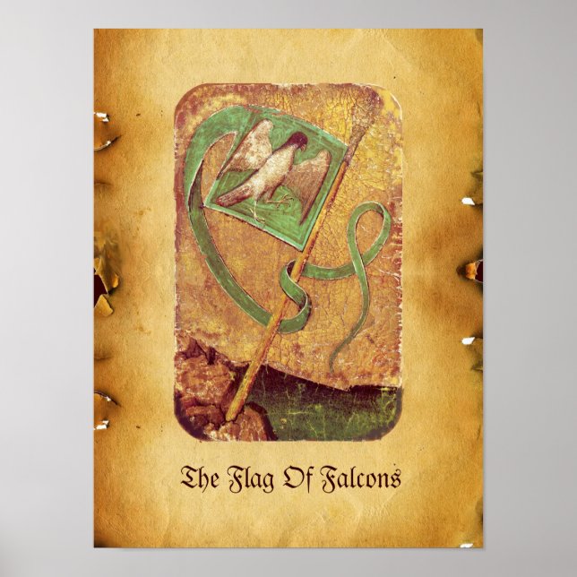 Póster Tarots Anticos/Cartões do Tribunal Alemão/Bandeira (Frente)