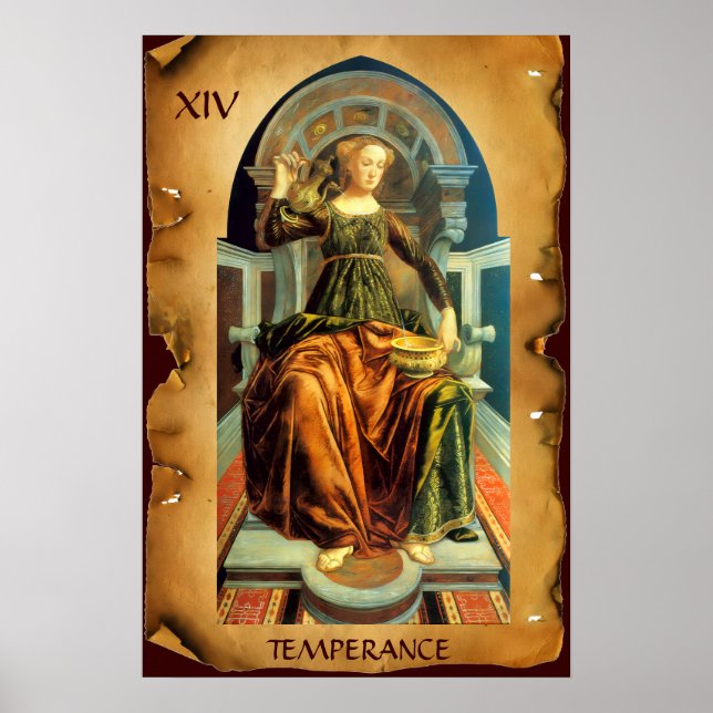 POSTER TAROTS DA RENASCENÇA ANTIGA  14 / TEMPERANÇA (Frente)