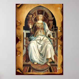 Póster TAROTS DA RENASCENÇA ANTIGA 5/ O PAPA Pergaminho