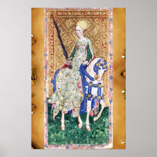 PÓSTER TAROTS DA RENASCENÇA ANTIGA /DAMA DE ESPADAS (Frente)