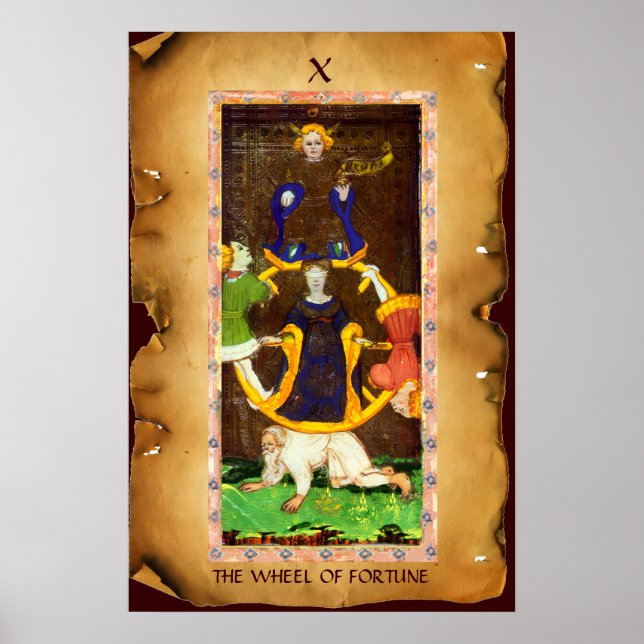 POSTER TAROTS RENAISSANCE ANTIGOS 10/RODA DA FORTUNA (Frente)