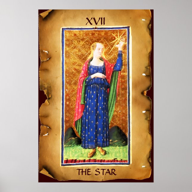 PÓSTER TAROTS RENAISSANCE ANTIGOS 17 / A ESTRELA (Frente)